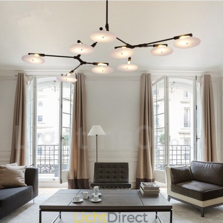 Zwarte 9-lichts moderne eigentijdse kroonluchterlamp Zwarte 9-lichts moderne eigentijdse kroonluchterlamp