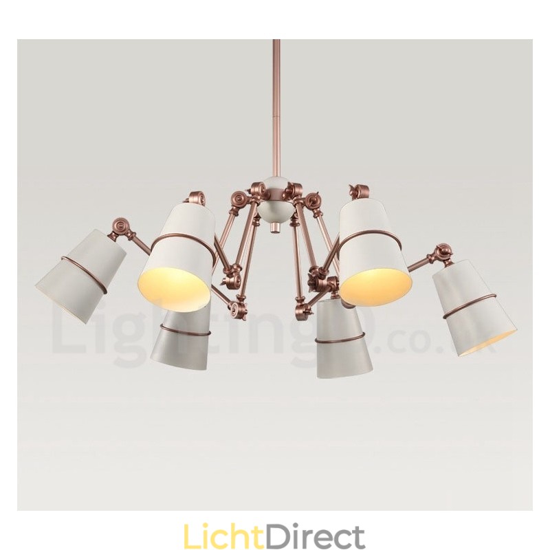 6-lichts kroonluchterlamp met moderne, eigentijdse stijlverlichting