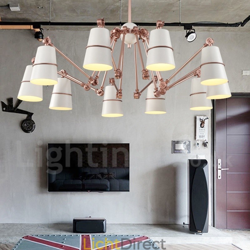 10-lichts kroonluchterlamp met moderne, eigentijdse stijlverlichting