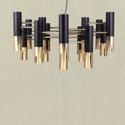 Moderne eigentijdse 19-lichts kroonluchter, enkele laag lamp