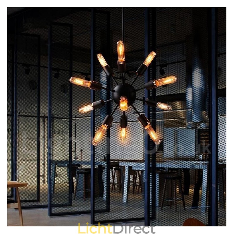 12-lichts retro vintage Sputnik kroonluchter