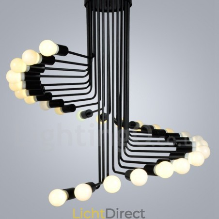 Zwarte 26-lichts retro vintage moderne eigentijdse kroonluchterlamp Zwarte 26-lichts retro vintage moderne eigentijdse kroonluchterlamp