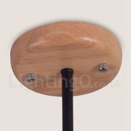 Houten enkelvoudige kroonluchter met 3 lampen, moderne, eigentijdse stijl