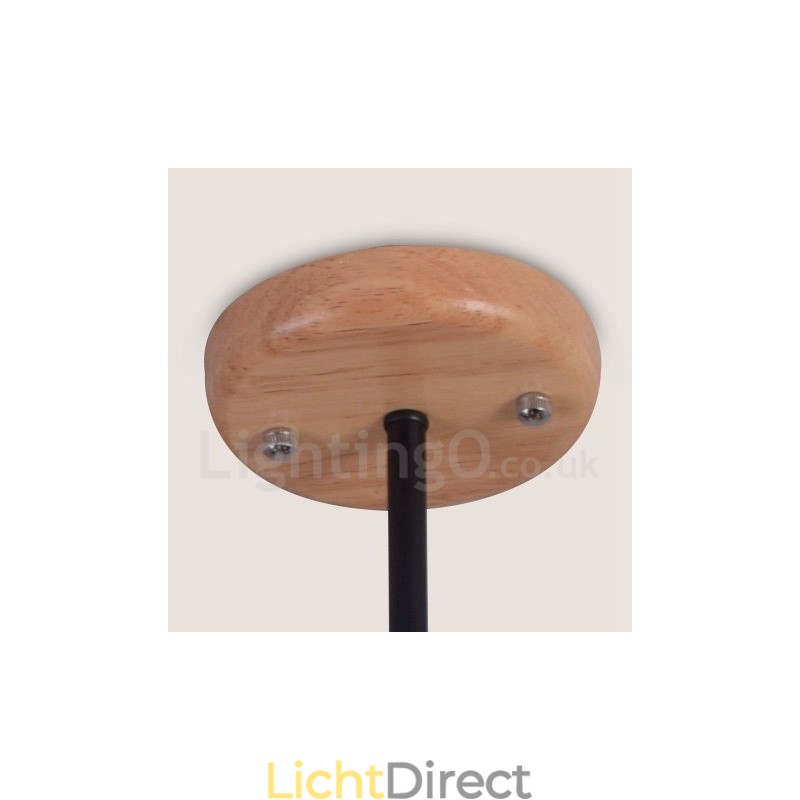 Houten enkelvoudige kroonluchter met 3 lampen, moderne, eigentijdse stijl