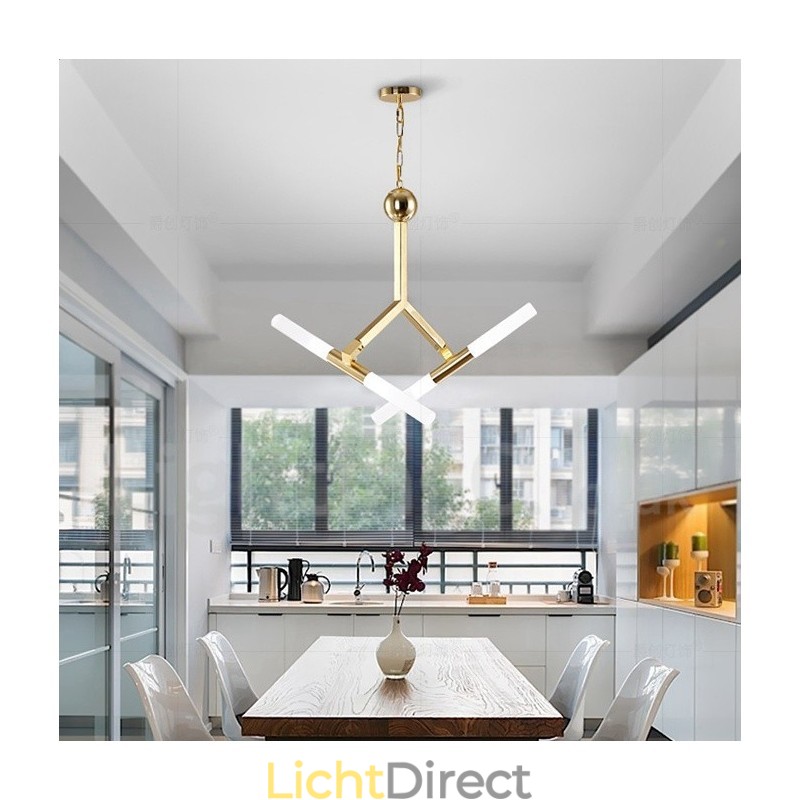 Moderne eigentijdse 2-laags 4-lichts gouden kroonluchterlamp