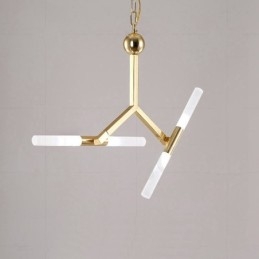 Moderne eigentijdse 2-laags 4-lichts gouden kroonluchterlamp