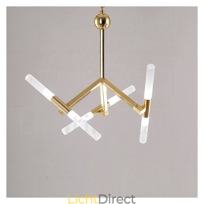 Moderne eigentijdse 2-laags 6-lichts gouden kroonluchterlamp