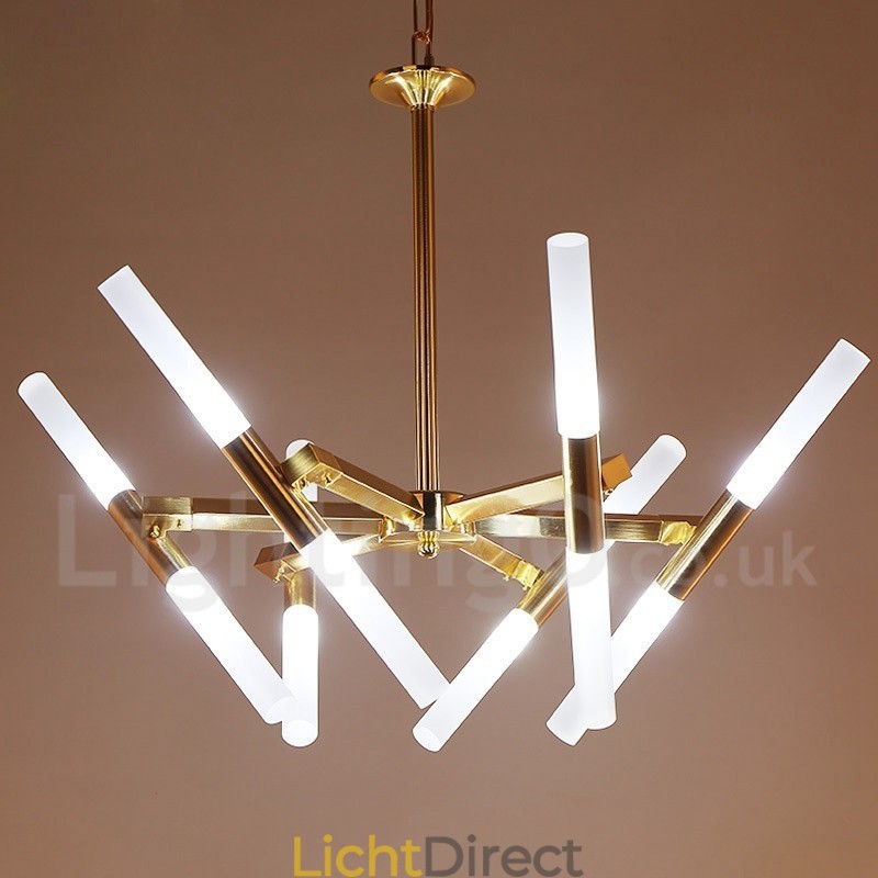 Moderne eigentijdse 2-laags 12-lichts gouden kroonluchterlamp