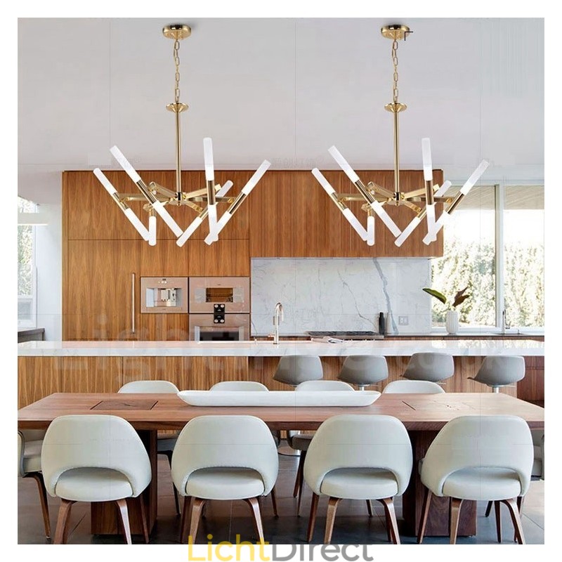 Moderne eigentijdse 2-laags 12-lichts gouden kroonluchterlamp