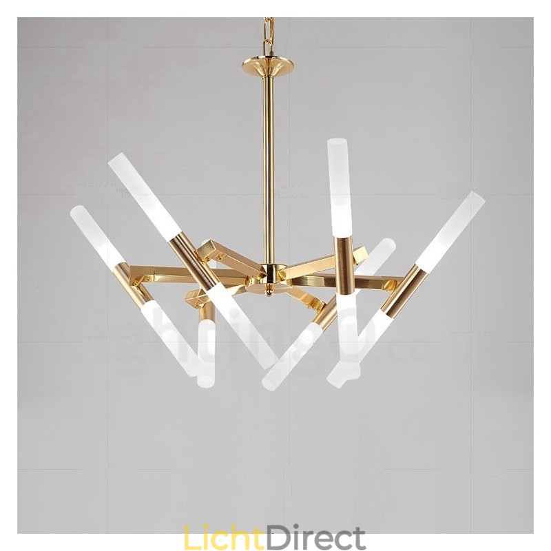 Moderne eigentijdse 2-laags 12-lichts gouden kroonluchterlamp