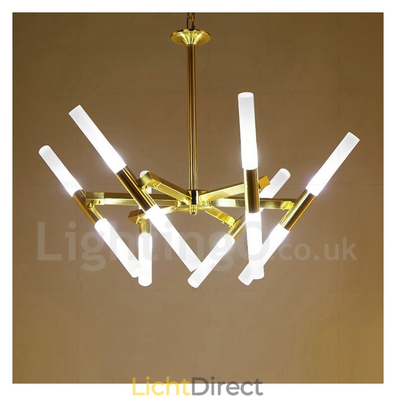 Moderne eigentijdse 2-laags 12-lichts gouden kroonluchterlamp