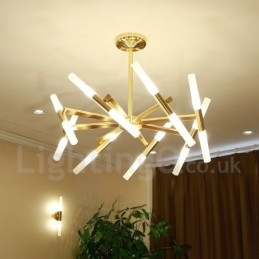Moderne eigentijdse 2-laags 16-lichts gouden kroonluchterlamp