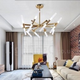 Moderne eigentijdse 2-laags 16-lichts gouden kroonluchterlamp