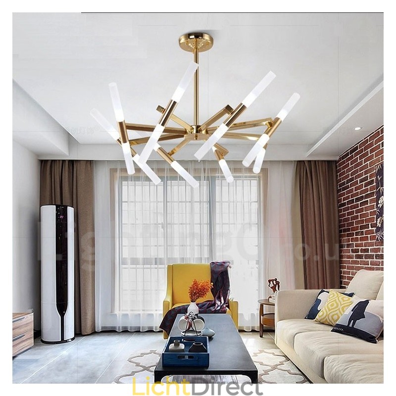 Moderne eigentijdse 2-laags 16-lichts gouden kroonluchterlamp