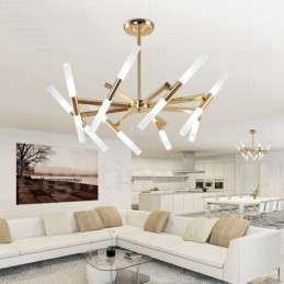 Moderne eigentijdse 2-laags 16-lichts gouden kroonluchterlamp