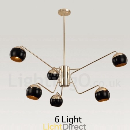 6-lichts 2-laags moderne, eigentijdse metalen kroonluchterlamp met glazen kap 6-lichts 2-laags moderne, eigentijdse metalen kroonluchterlamp met glazen kap
