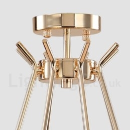 6-lichts 2-laags moderne, eigentijdse metalen kroonluchterlamp met glazen kap