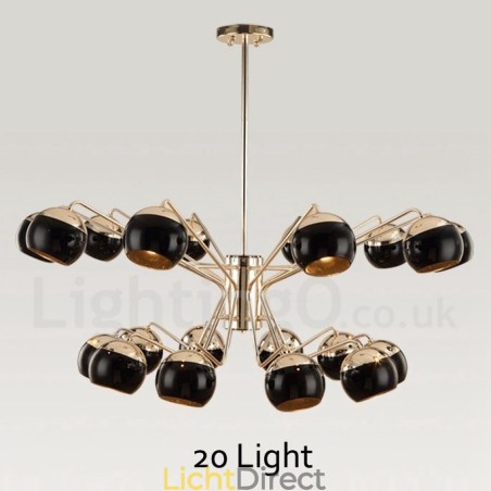 Hedendaagse metalen kroonluchterlamp met glazen kap Hedendaagse metalen kroonluchterlamp met glazen kap