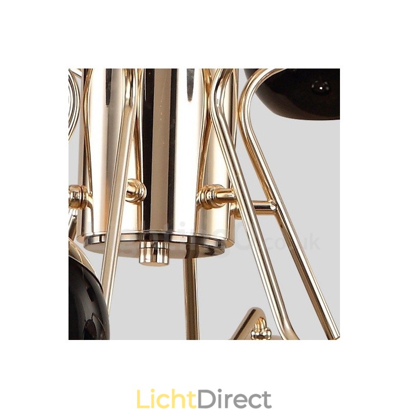 30 Licht 2-laags moderne, eigentijdse metalen kroonluchterlamp met glazen kap