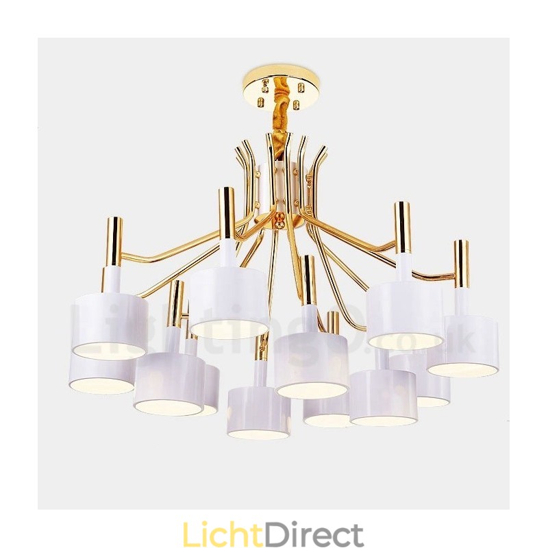 Moderne eigentijdse 12-lichts 2-laags kroonluchterlamp