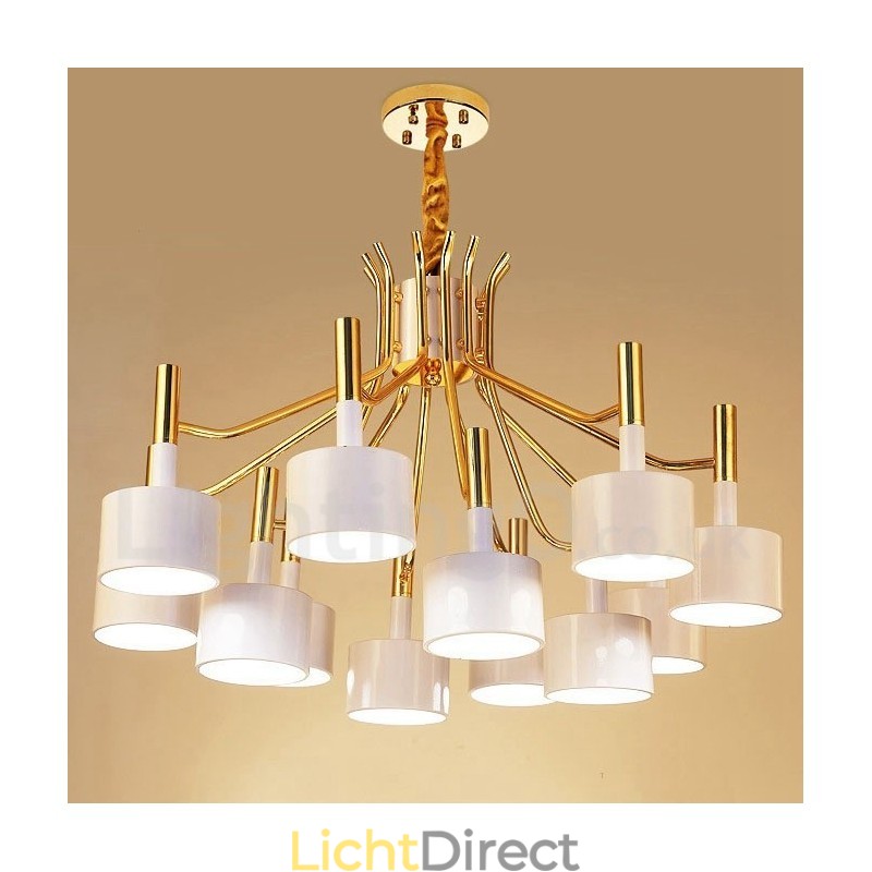 Moderne eigentijdse 12-lichts 2-laags kroonluchterlamp