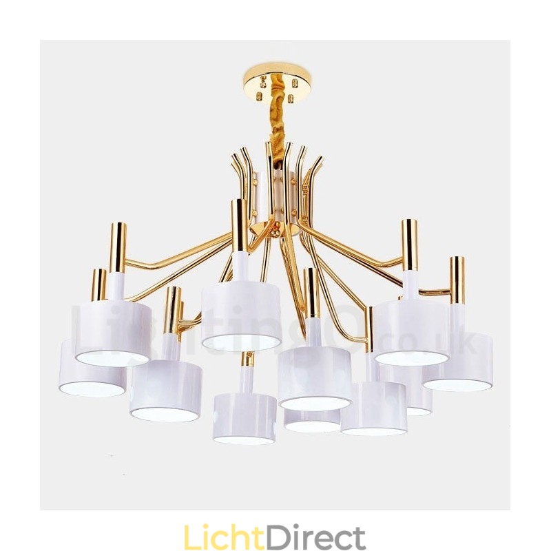 Moderne eigentijdse 12-lichts 2-laags kroonluchterlamp