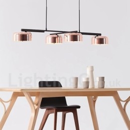 4-lichts enkellaags moderne, eigentijdse, draaibare kroonluchterlamp