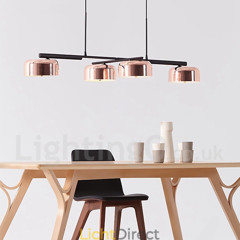 4-lichts enkellaags moderne, eigentijdse, draaibare kroonluchterlamp