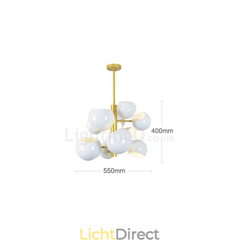 Witte 10-lichts moderne eigentijdse kroonluchterlamp