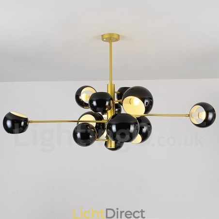 Zwarte 13-lichts moderne eigentijdse kroonluchterlamp Zwarte 13-lichts moderne eigentijdse kroonluchterlamp