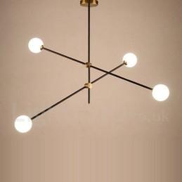 Moderne eigentijdse 4-lichts 2-laags kroonluchterlamp