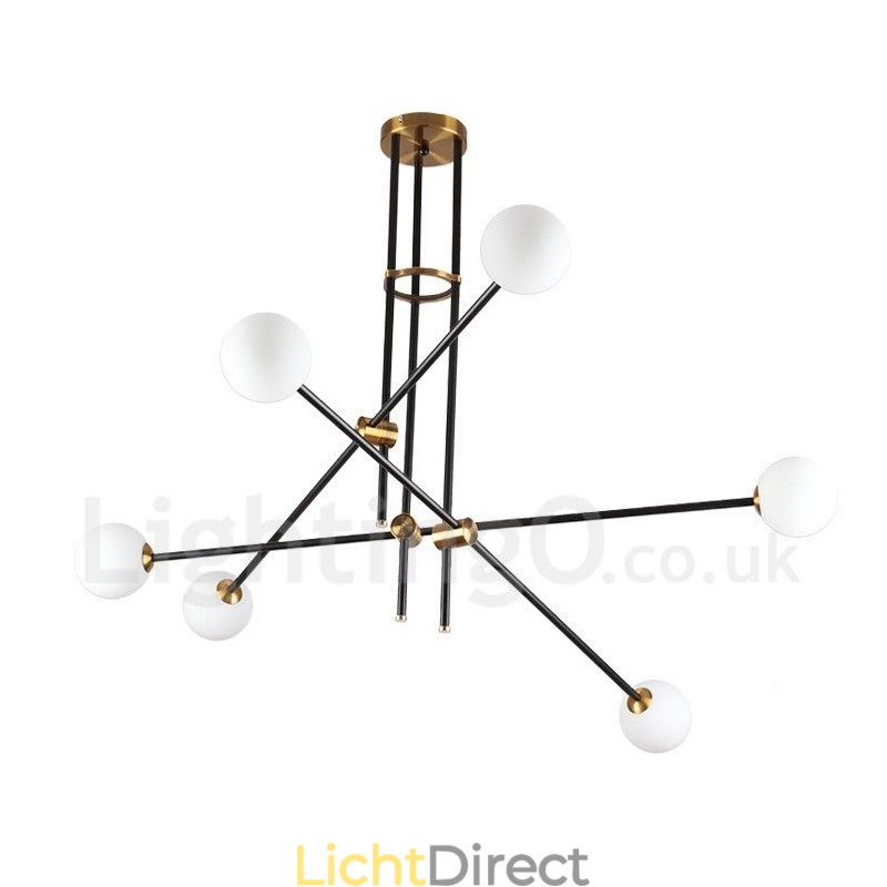Moderne eigentijdse 6-lichts 3-laags kroonluchterlamp