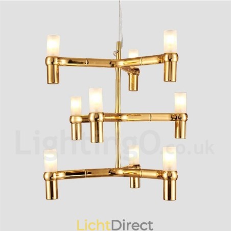 9 Licht 3-laags moderne eigentijdse kroonluchterlamp 9 Licht 3-laags moderne eigentijdse kroonluchterlamp
