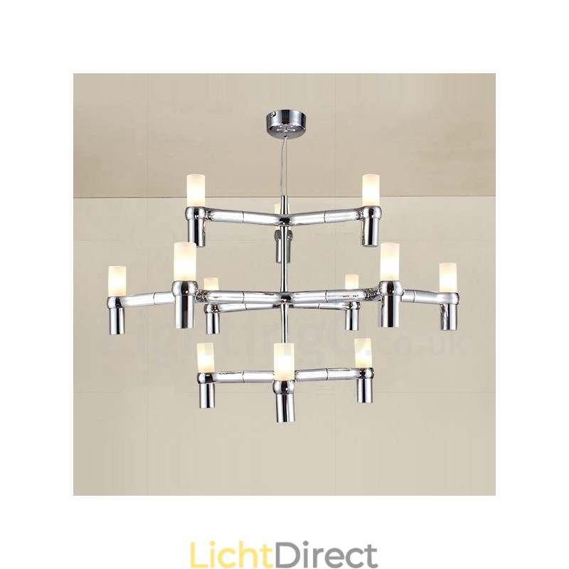 12 Licht 3-laags moderne eigentijdse kroonluchterlamp