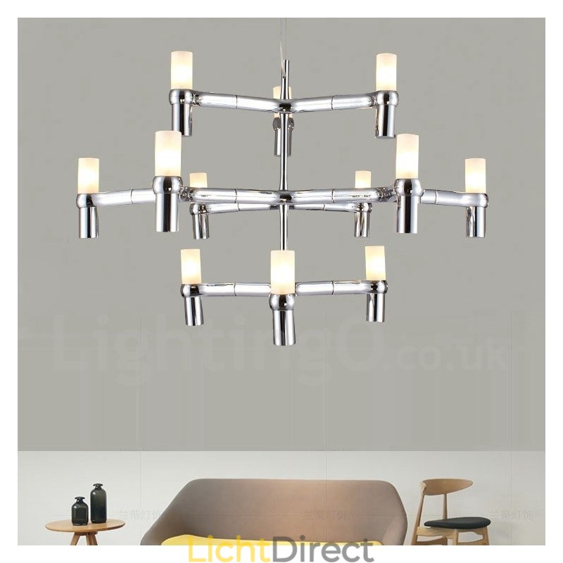 12 Licht 3-laags moderne eigentijdse kroonluchterlamp
