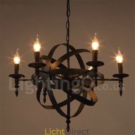 Retro Vintage Metalen 6 Lichts Enkelvoudige Kroonluchterlamp Retro Vintage Metalen 6 Lichts Enkelvoudige Kroonluchterlamp