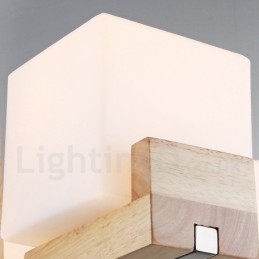 Houten moderne eigentijdse 5-lichts kroonluchter met één laag