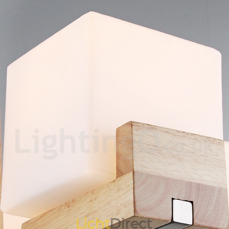 Houten moderne eigentijdse 5-lichts kroonluchter met één laag