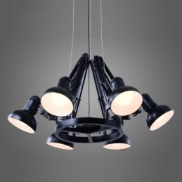 6-lichts moderne eigentijdse kroonluchterlamp met één laag