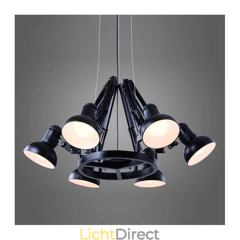 6-lichts moderne eigentijdse kroonluchterlamp met één laag