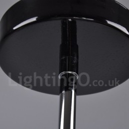 Zwarte retro vintage metalen kroonluchter met 8 lampen en één laag