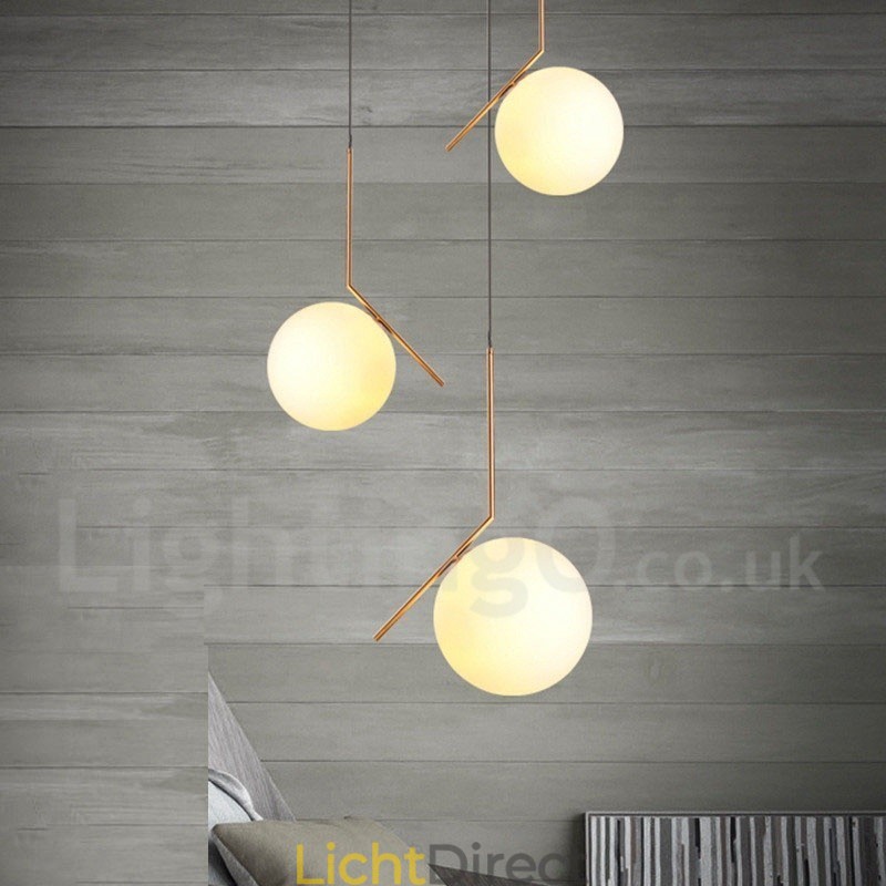 1-lichts moderne, eigentijdse hanglamp met glazen kap