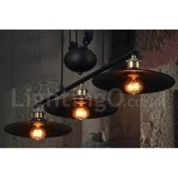3-lichts landelijke vintage metalen hanglamp