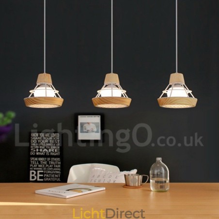 Eetkamer metalen houten hanglamp Eetkamer metalen houten hanglamp