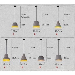1-lichts vintage betonnen hanglamp