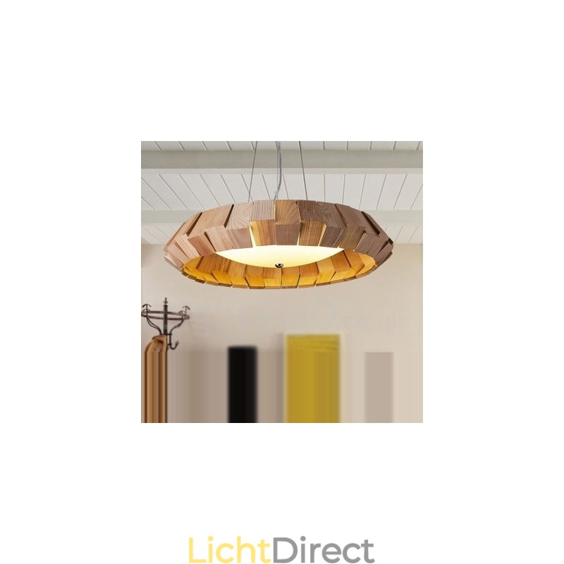 Moderne, eigentijdse houten hanglamp