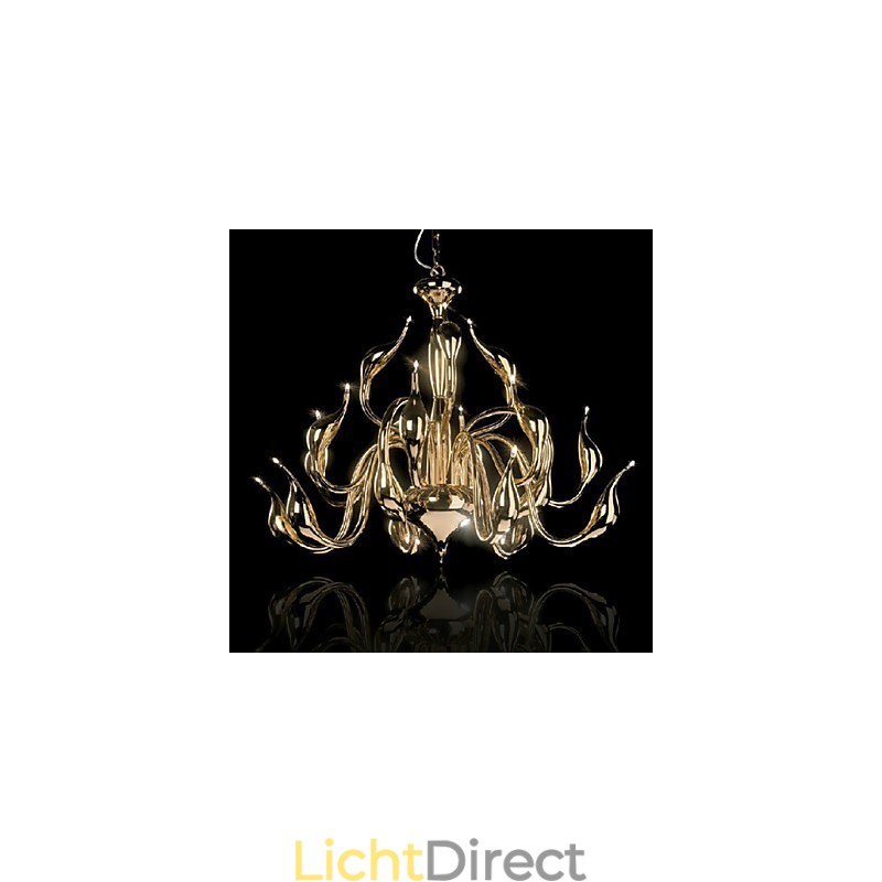 Moderne kroonluchterlamp 18 lampen G4 verguld