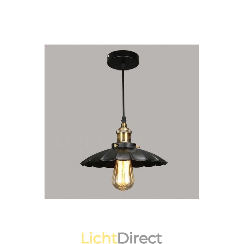 Zwarte metalen vintage hanglamp