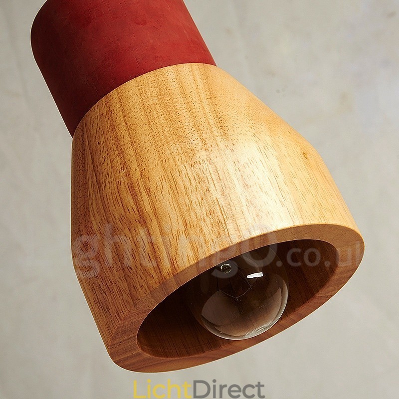 Vintage houten betonnen hanglamp