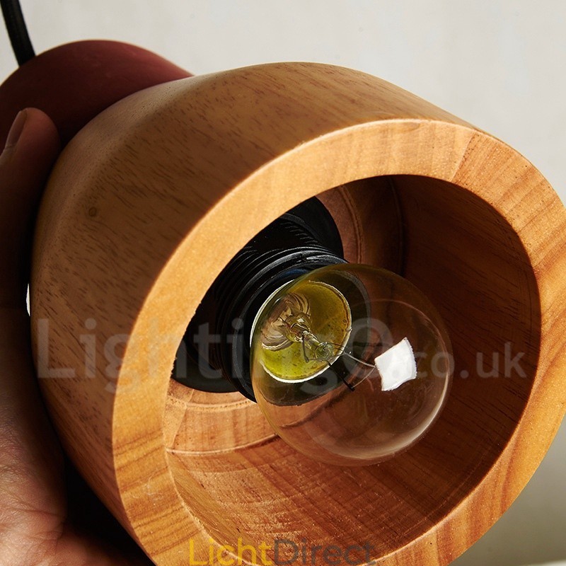 Vintage houten betonnen hanglamp
